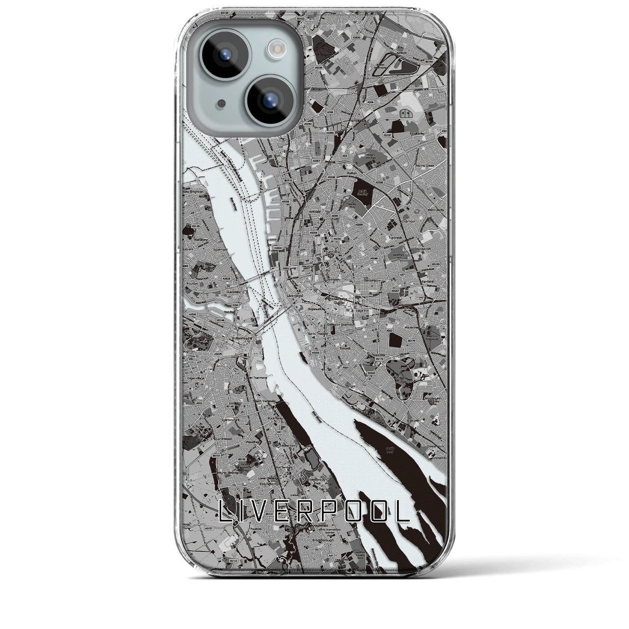 【リヴァプール(イギリス)】地図柄iPhoneケース(クリアタイプ)