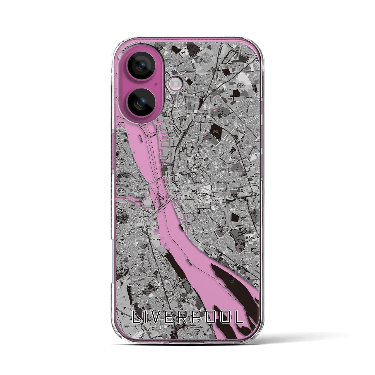 【リヴァプール(イギリス)】地図柄iPhoneケース(クリアタイプ)