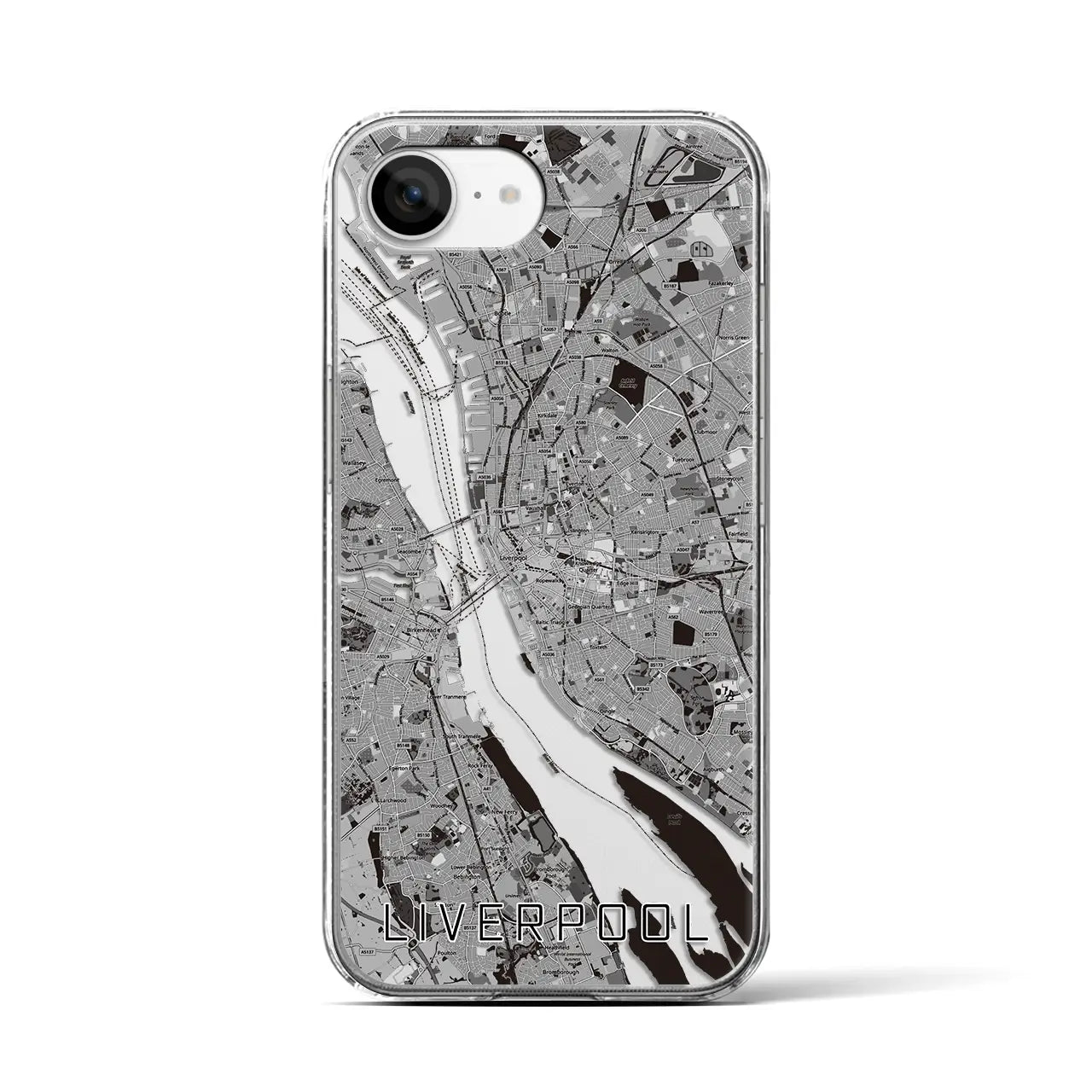 【リヴァプール(イギリス)】地図柄iPhoneケース(クリアタイプ)