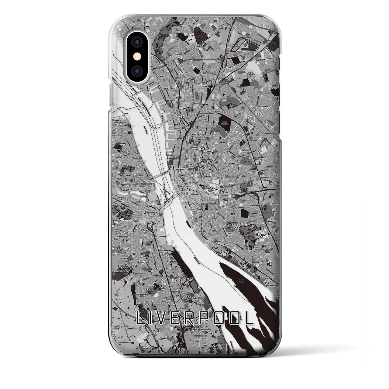 【リヴァプール(イギリス)】地図柄iPhoneケース(クリアタイプ)