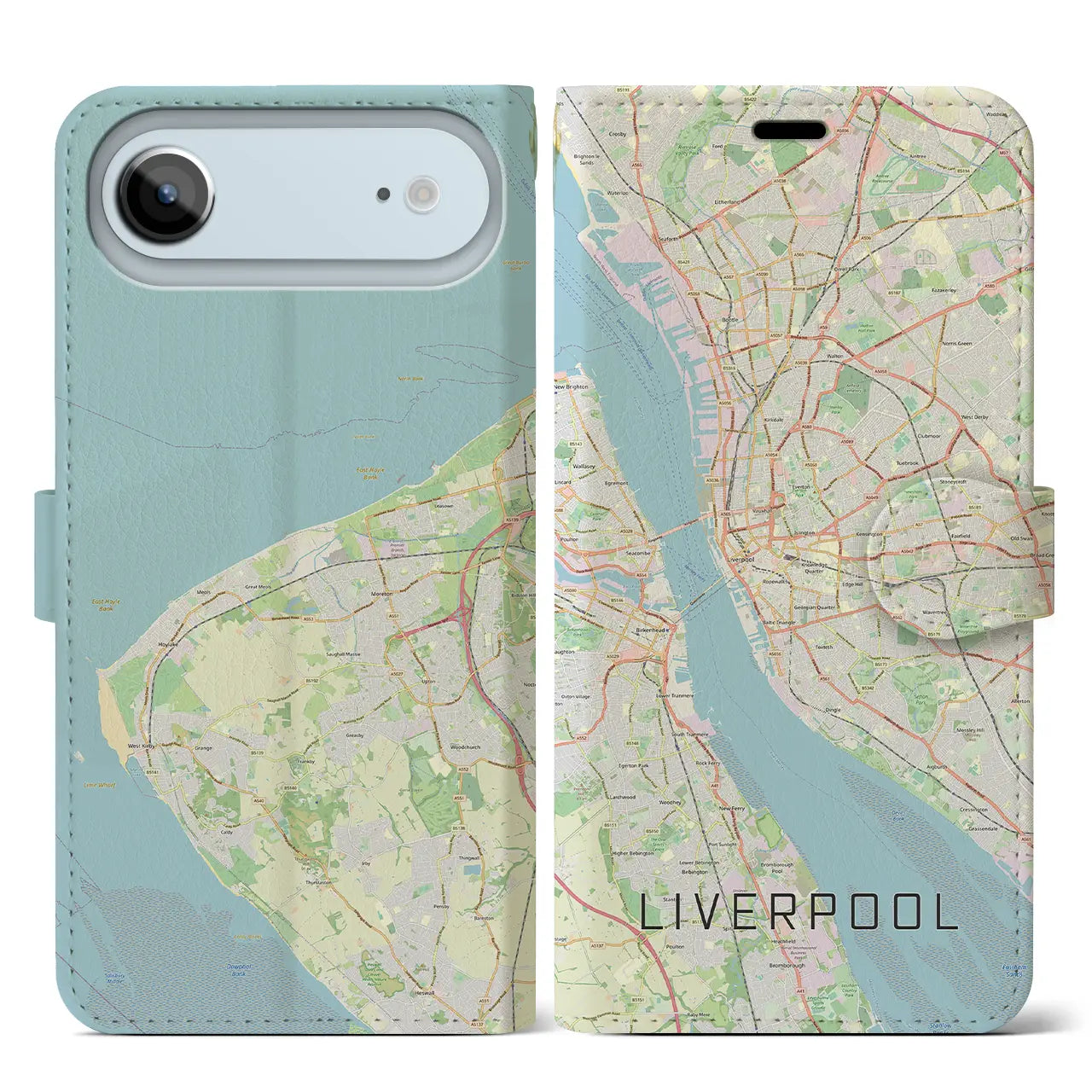 【リヴァプール(イギリス)】地図柄iPhoneケース(手帳タイプ)