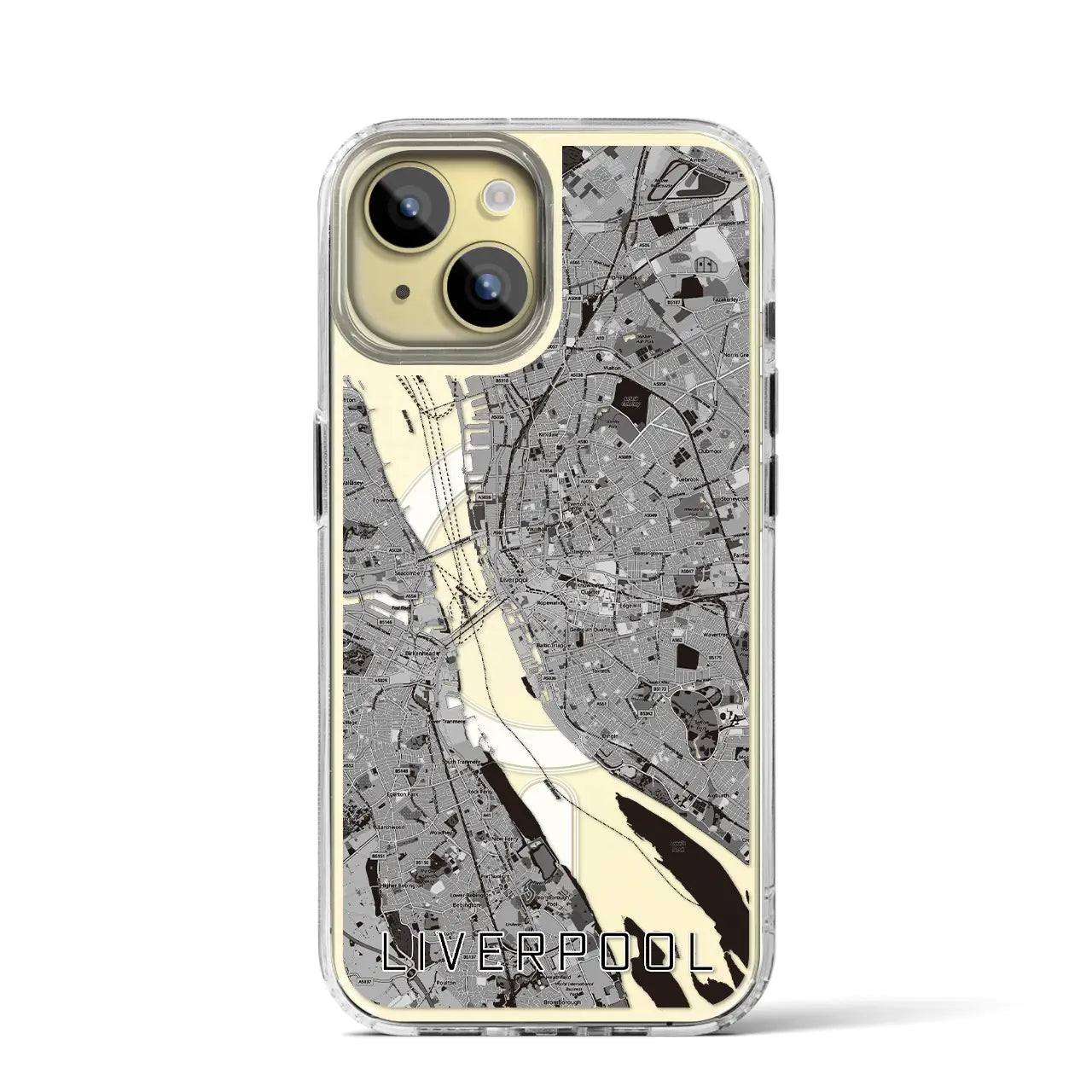 【リヴァプール(イギリス)】地図柄iPhoneケース(MagSafeタイプ)