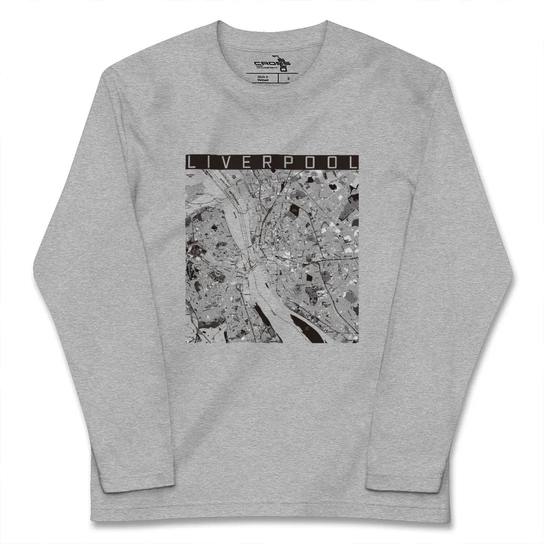 【リヴァプール(イギリス)】地図柄ロングスリーブTシャツ