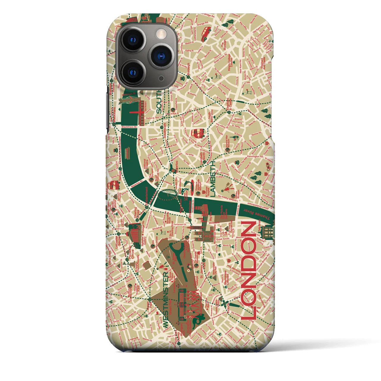 【ロンドン】イラストマップiPhoneケース(バックカバータイプ)