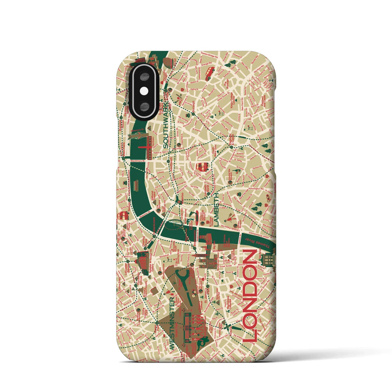 【ロンドン】イラストマップiPhoneケース(バックカバータイプ)