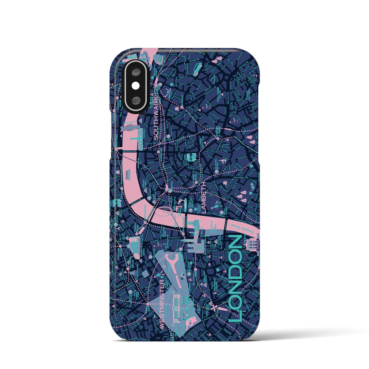 【ロンドン】イラストマップiPhoneケース(バックカバータイプ)