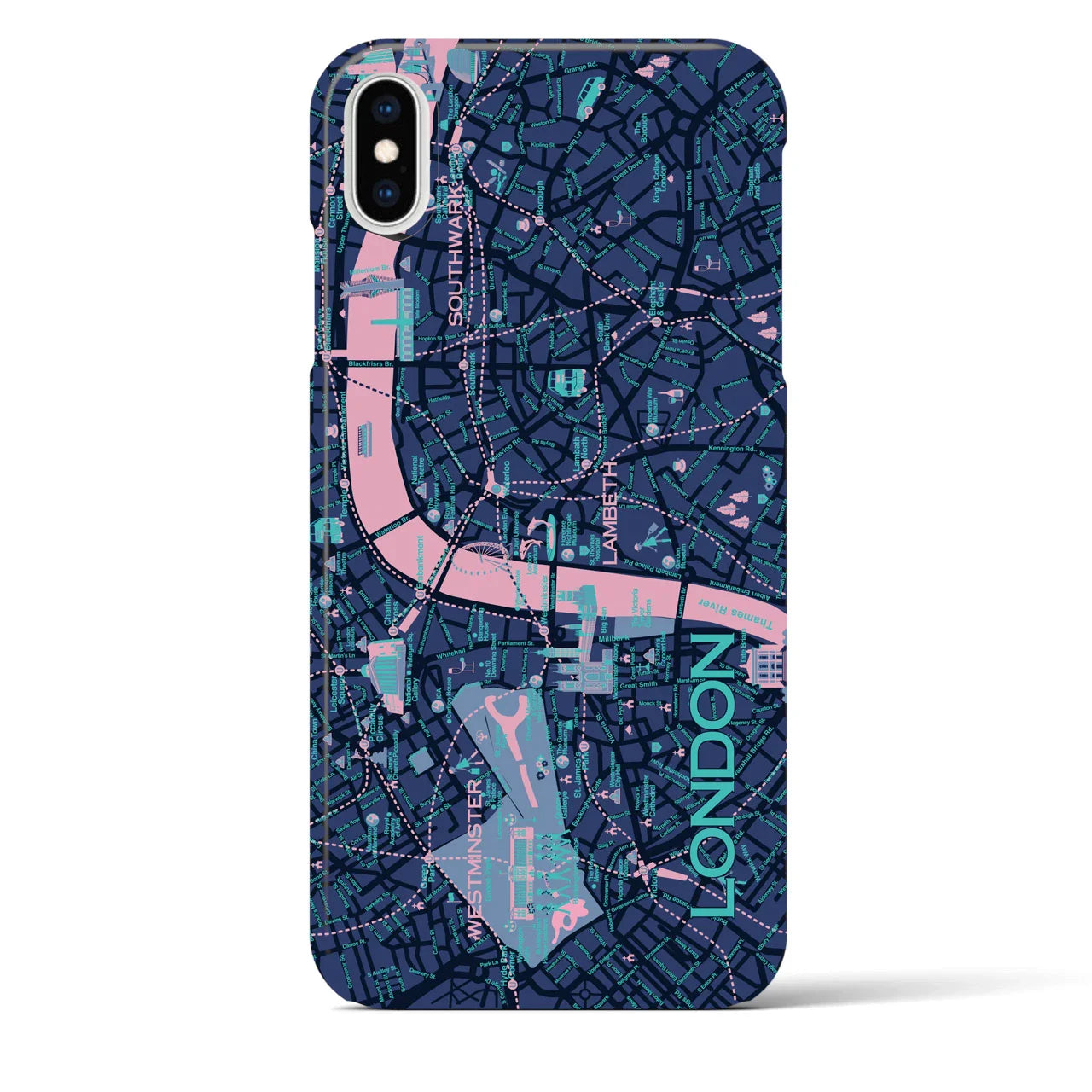 【ロンドン】イラストマップiPhoneケース(バックカバータイプ)