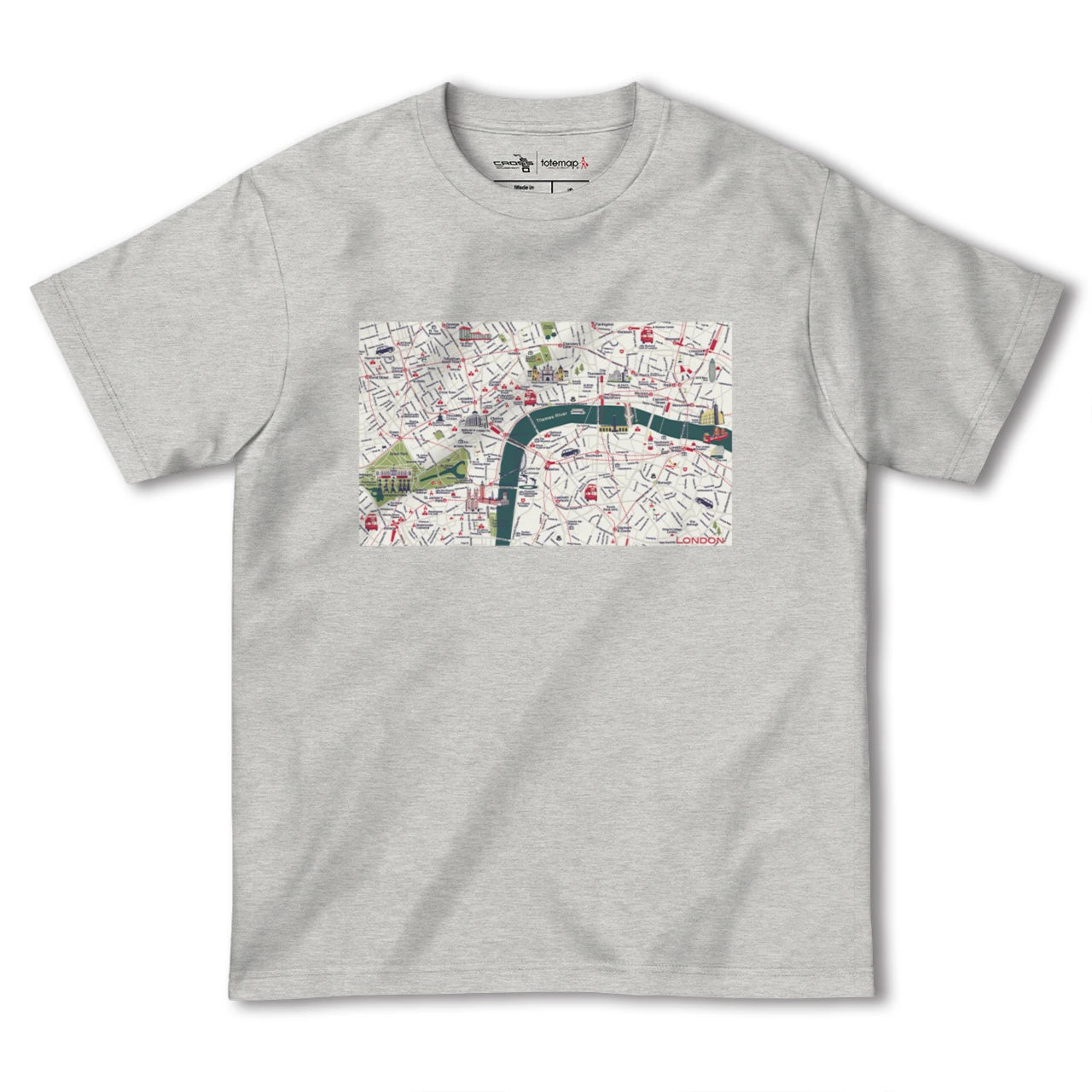 【ロンドン2(イギリス)】イラストマップTシャツ