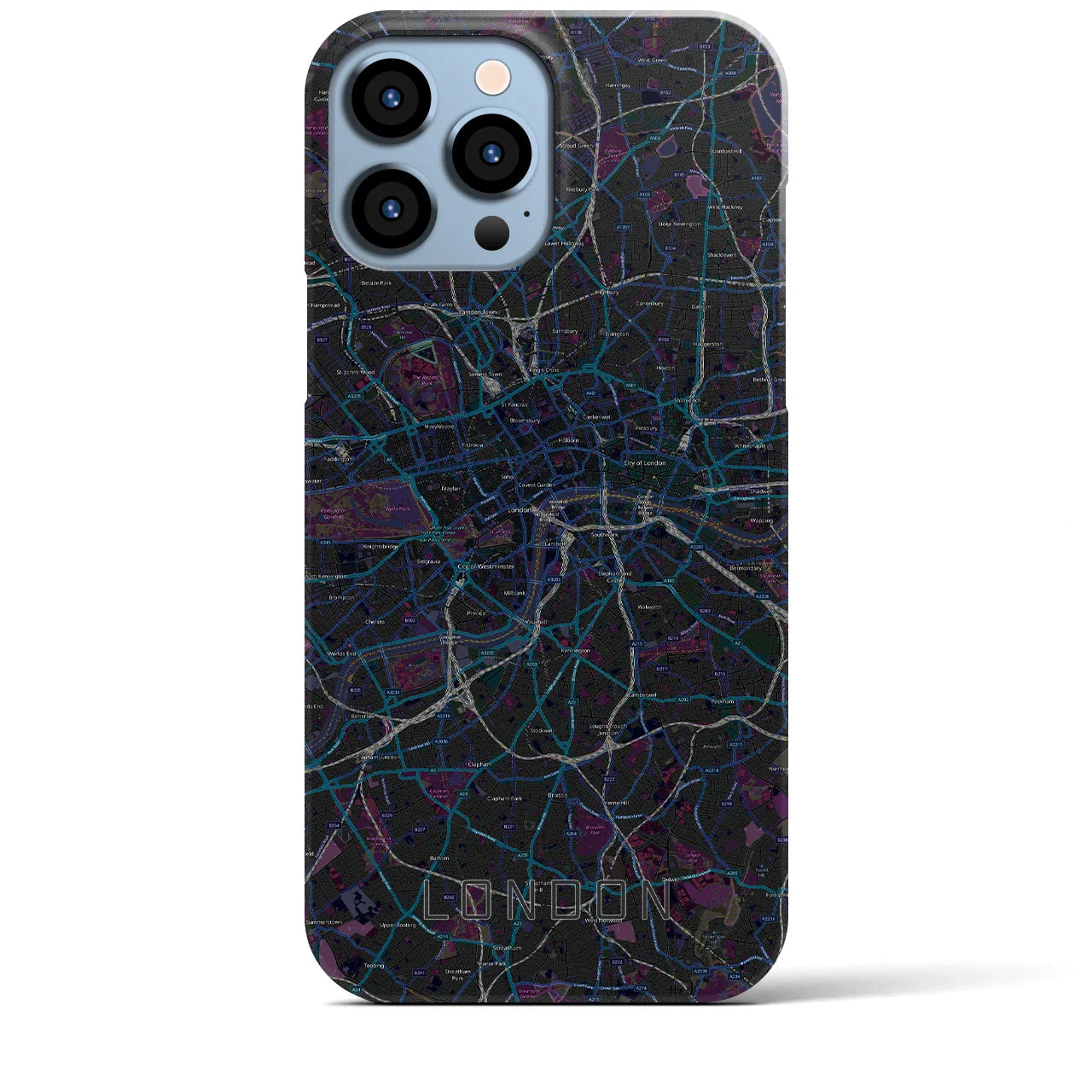 【ロンドン(イギリス)】地図柄iPhoneケース(バックカバータイプ)