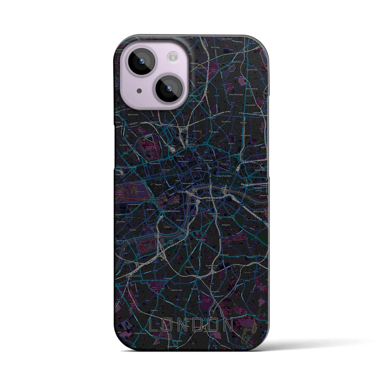 【ロンドン(イギリス)】地図柄iPhoneケース(バックカバータイプ)
