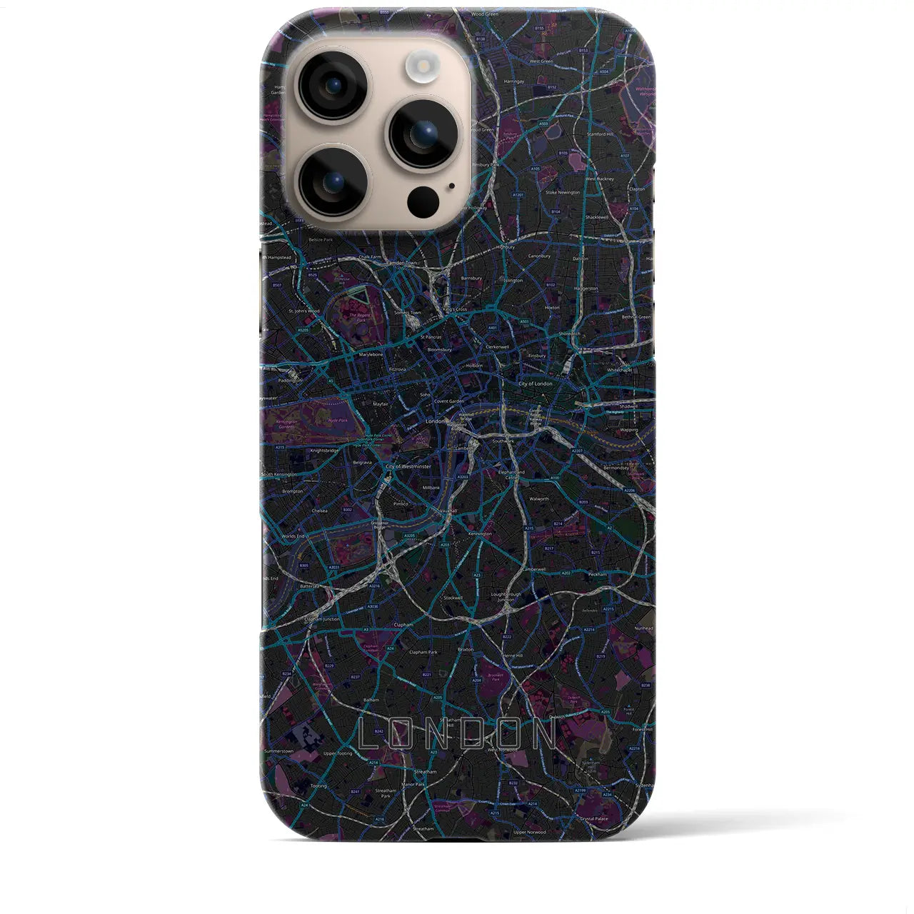 【ロンドン(イギリス)】地図柄iPhoneケース(バックカバータイプ)