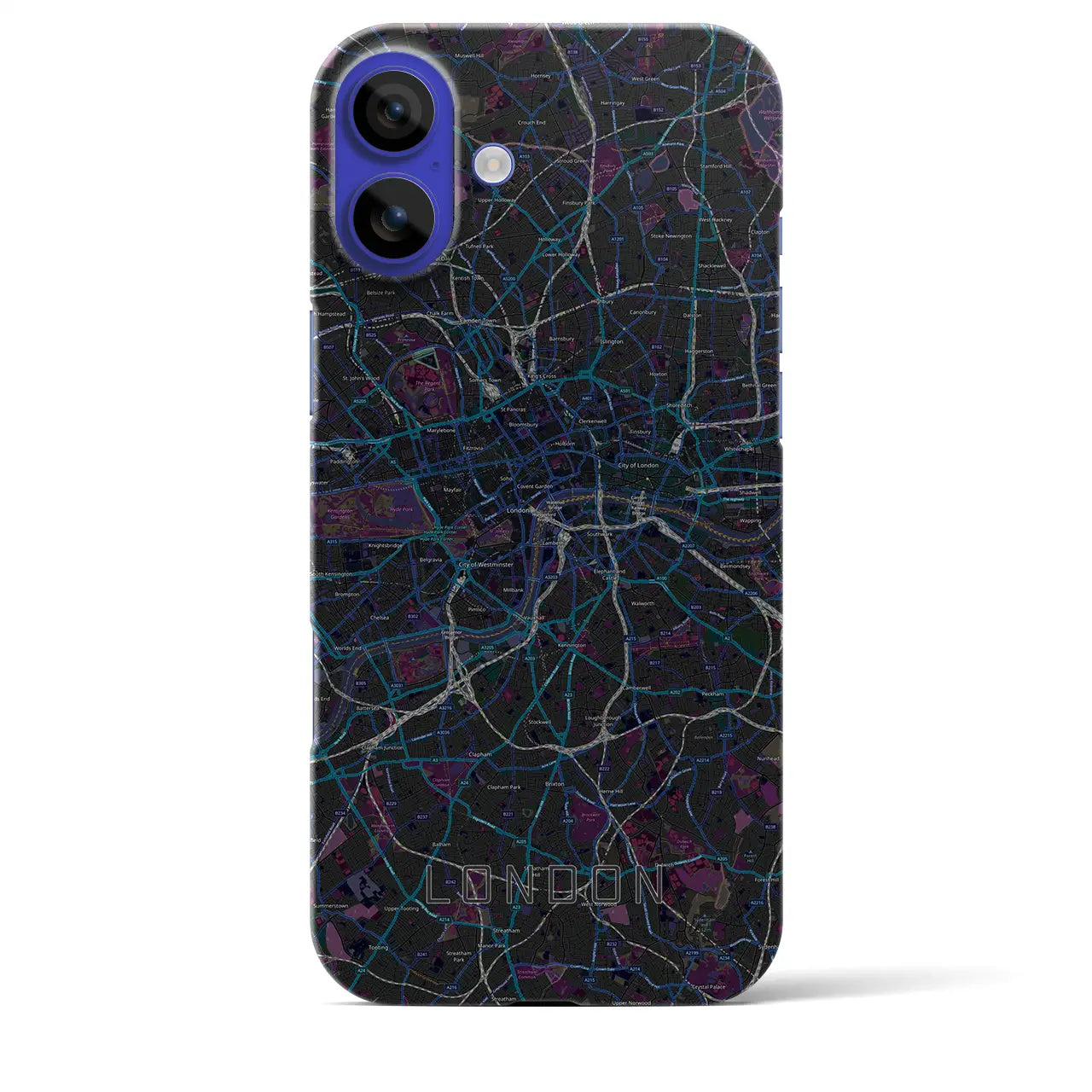 【ロンドン(イギリス)】地図柄iPhoneケース(バックカバータイプ)