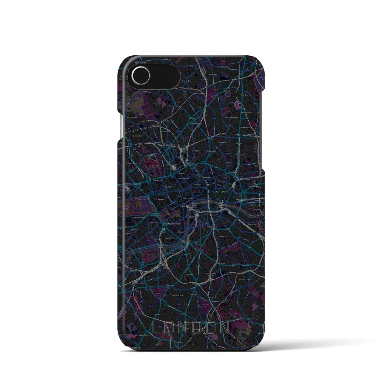 【ロンドン(イギリス)】地図柄iPhoneケース(バックカバータイプ)