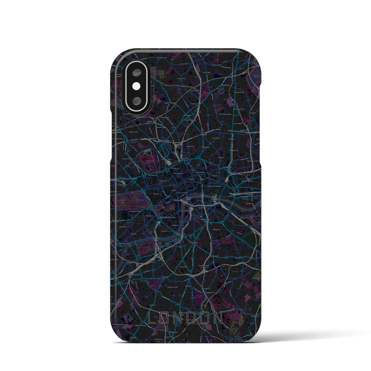 【ロンドン(イギリス)】地図柄iPhoneケース(バックカバータイプ)