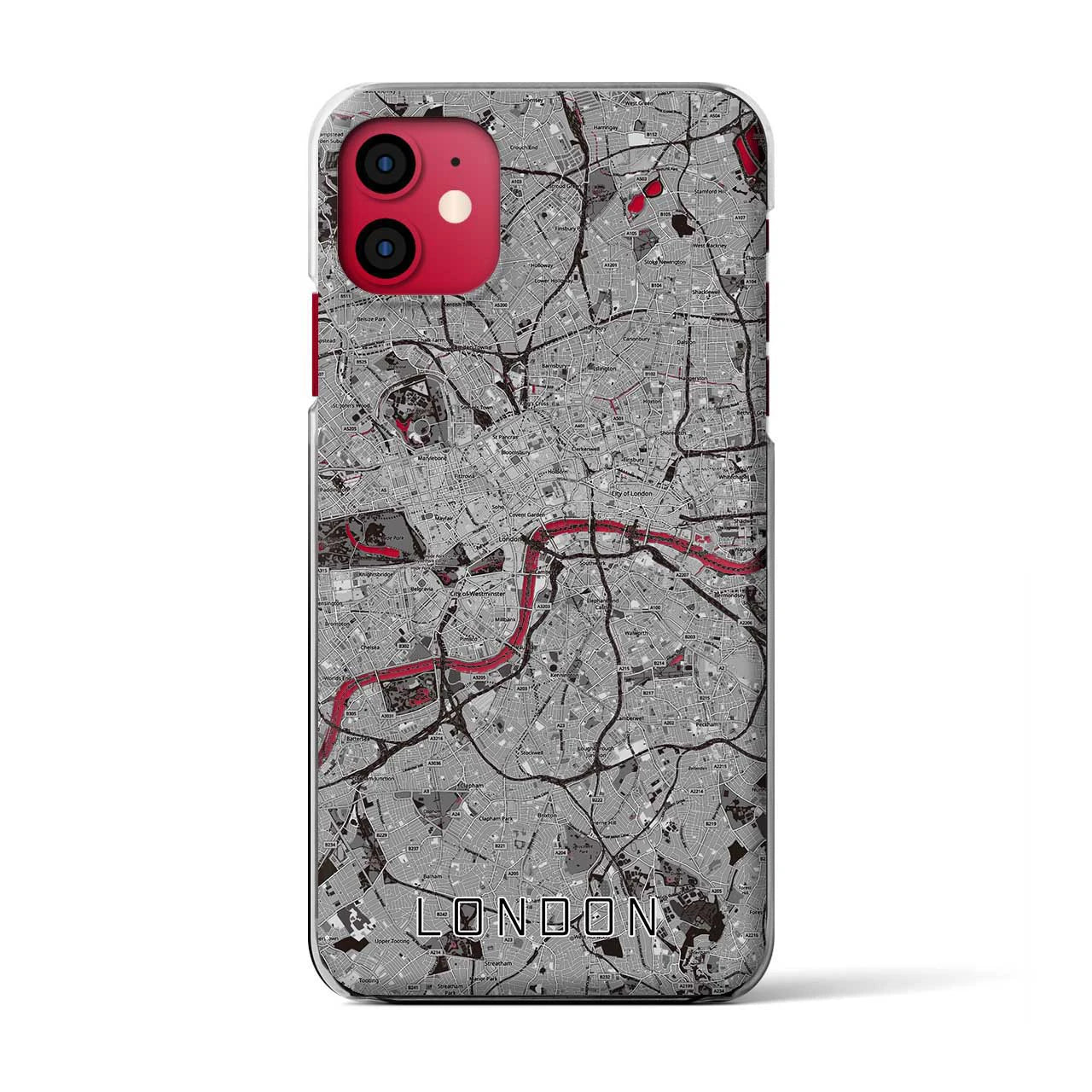 【ロンドン(イギリス)】地図柄iPhoneケース(クリアタイプ)