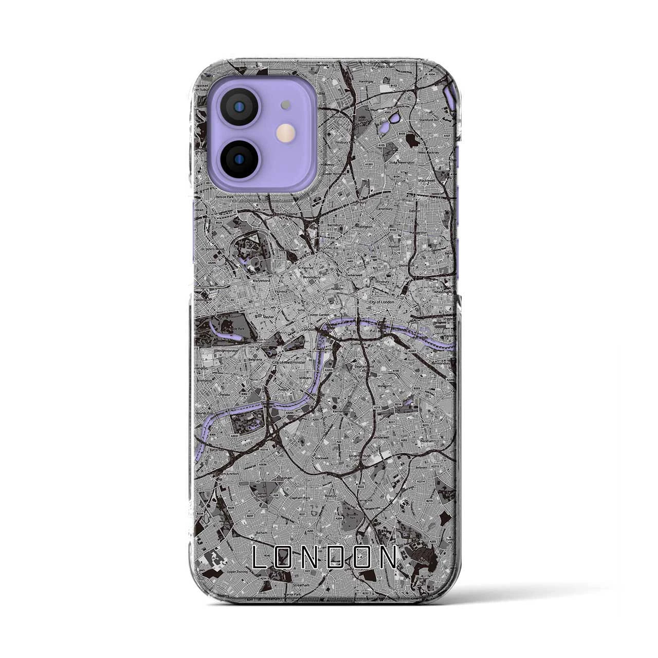 【ロンドン(イギリス)】地図柄iPhoneケース(クリアタイプ)