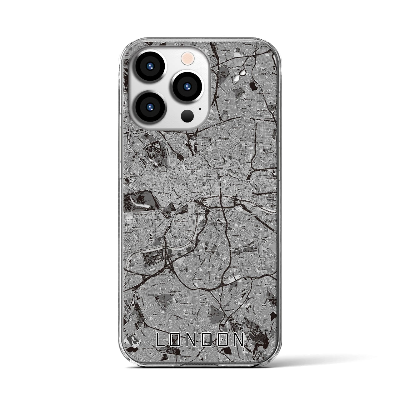 【ロンドン(イギリス)】地図柄iPhoneケース(クリアタイプ)