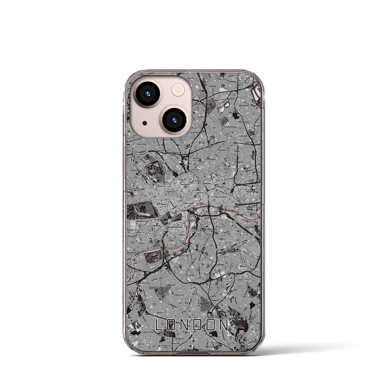 【ロンドン(イギリス)】地図柄iPhoneケース(クリアタイプ)