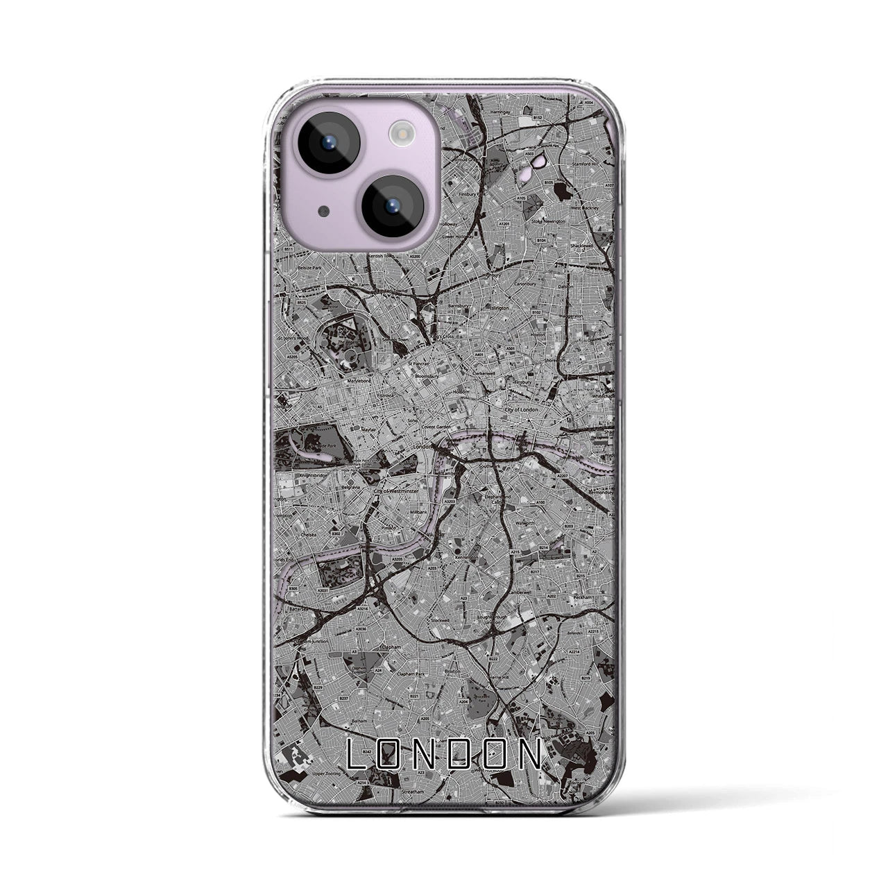 【ロンドン(イギリス)】地図柄iPhoneケース(クリアタイプ)