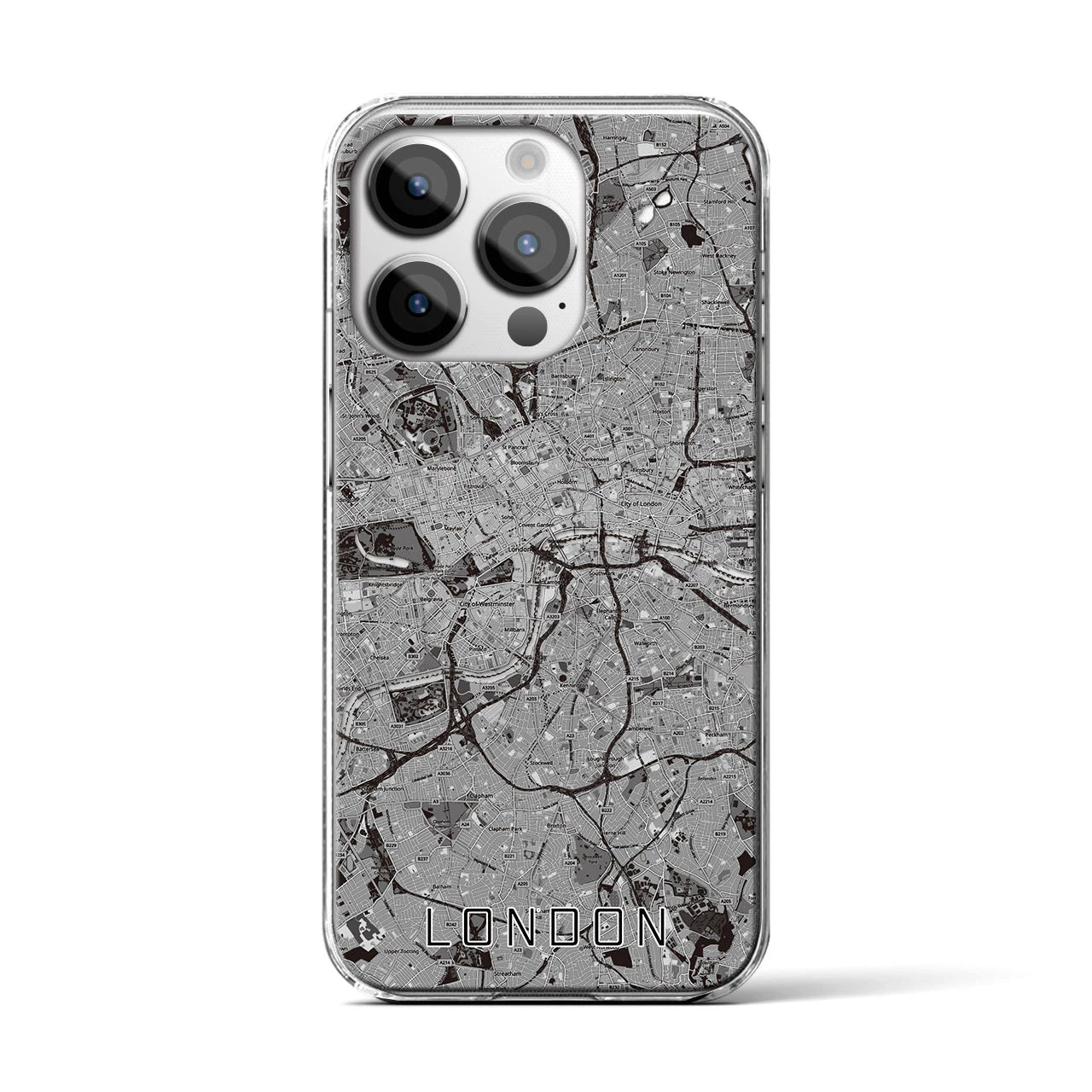 【ロンドン(イギリス)】地図柄iPhoneケース(クリアタイプ)