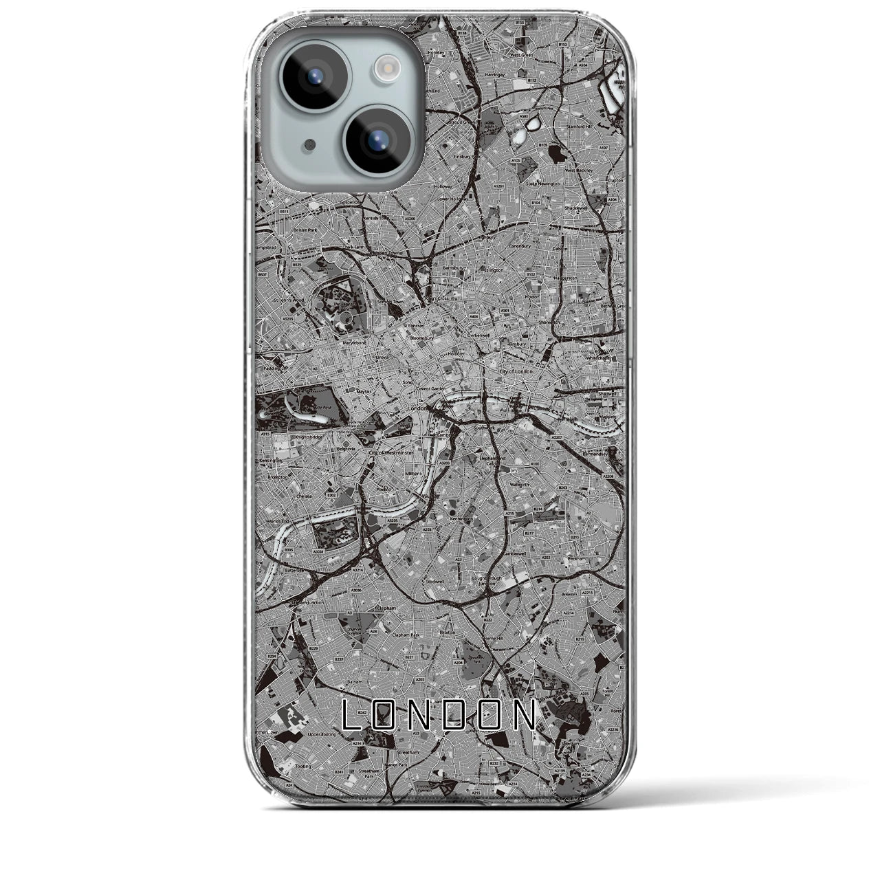 【ロンドン(イギリス)】地図柄iPhoneケース(クリアタイプ)