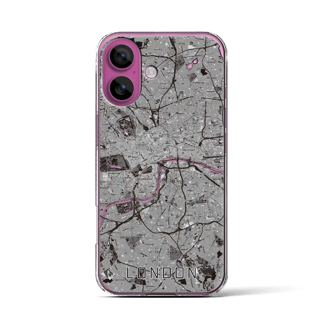 【ロンドン(イギリス)】地図柄iPhoneケース(クリアタイプ)