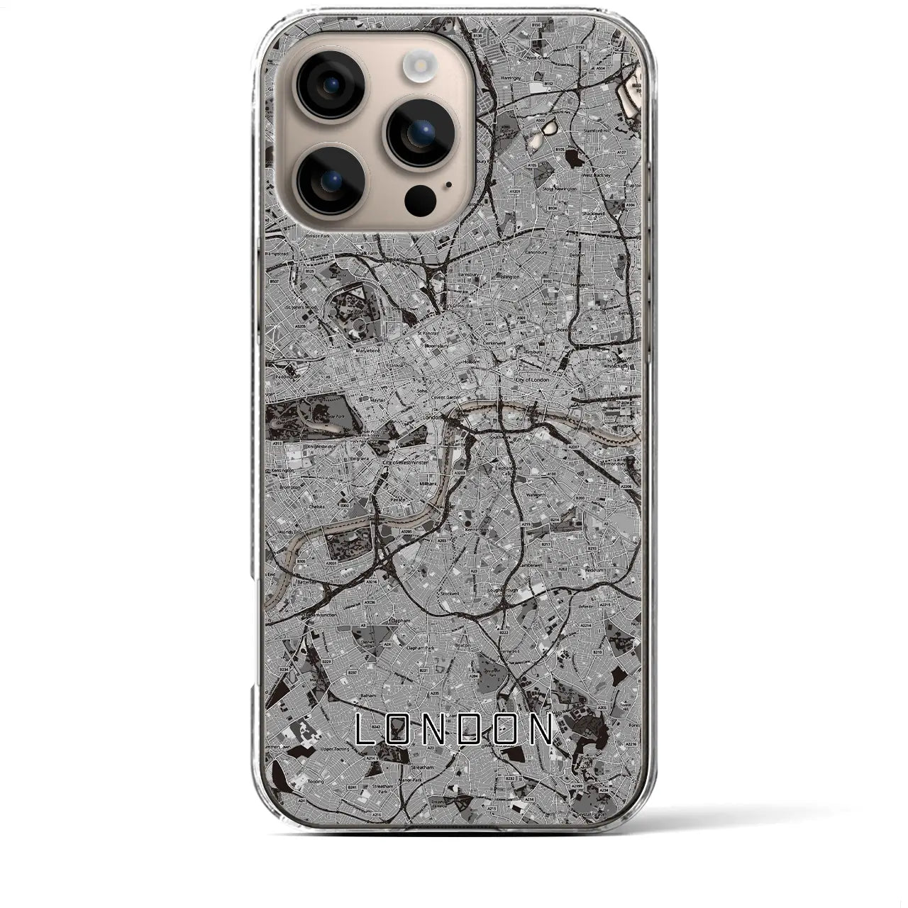 【ロンドン(イギリス)】地図柄iPhoneケース(クリアタイプ)