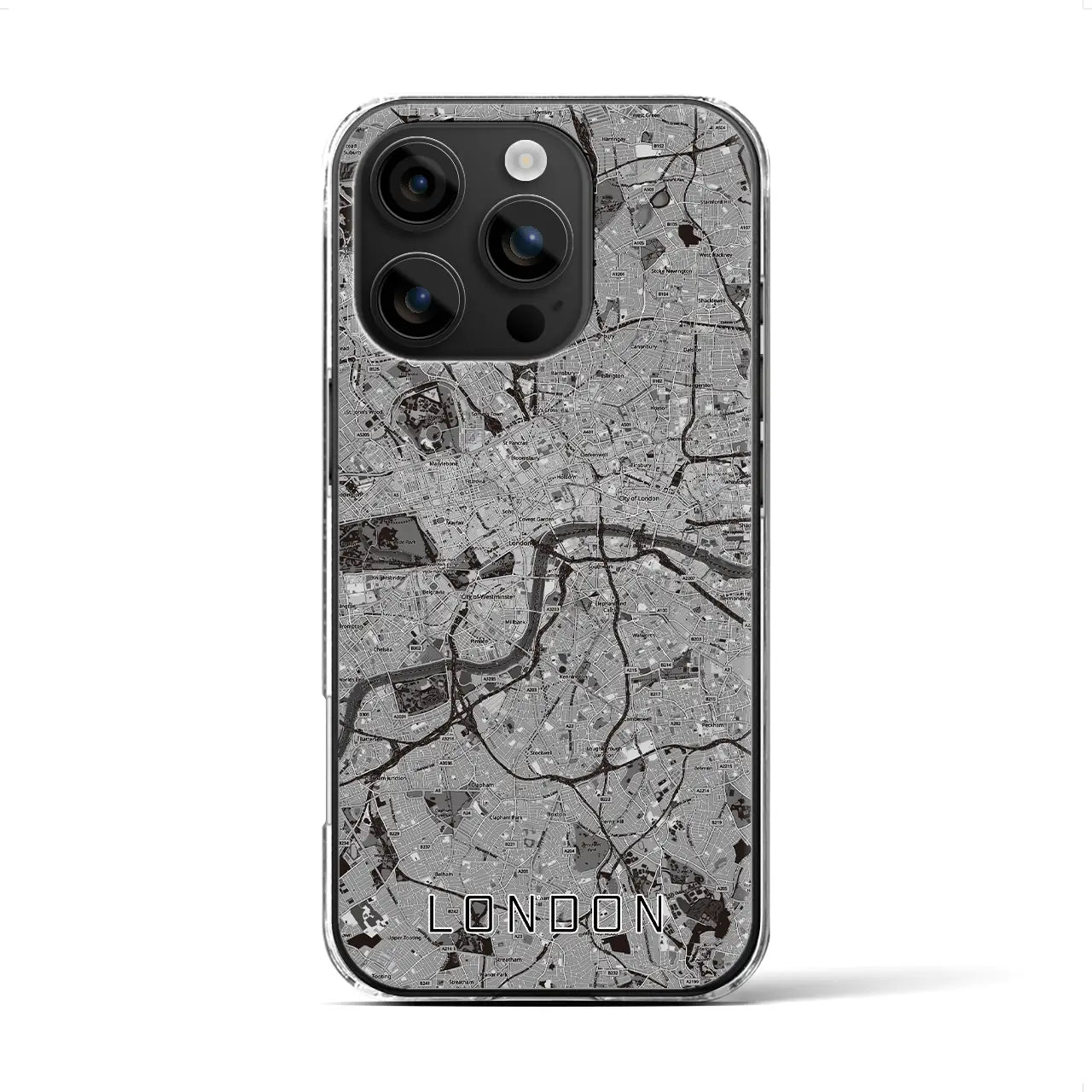 【ロンドン(イギリス)】地図柄iPhoneケース(クリアタイプ)