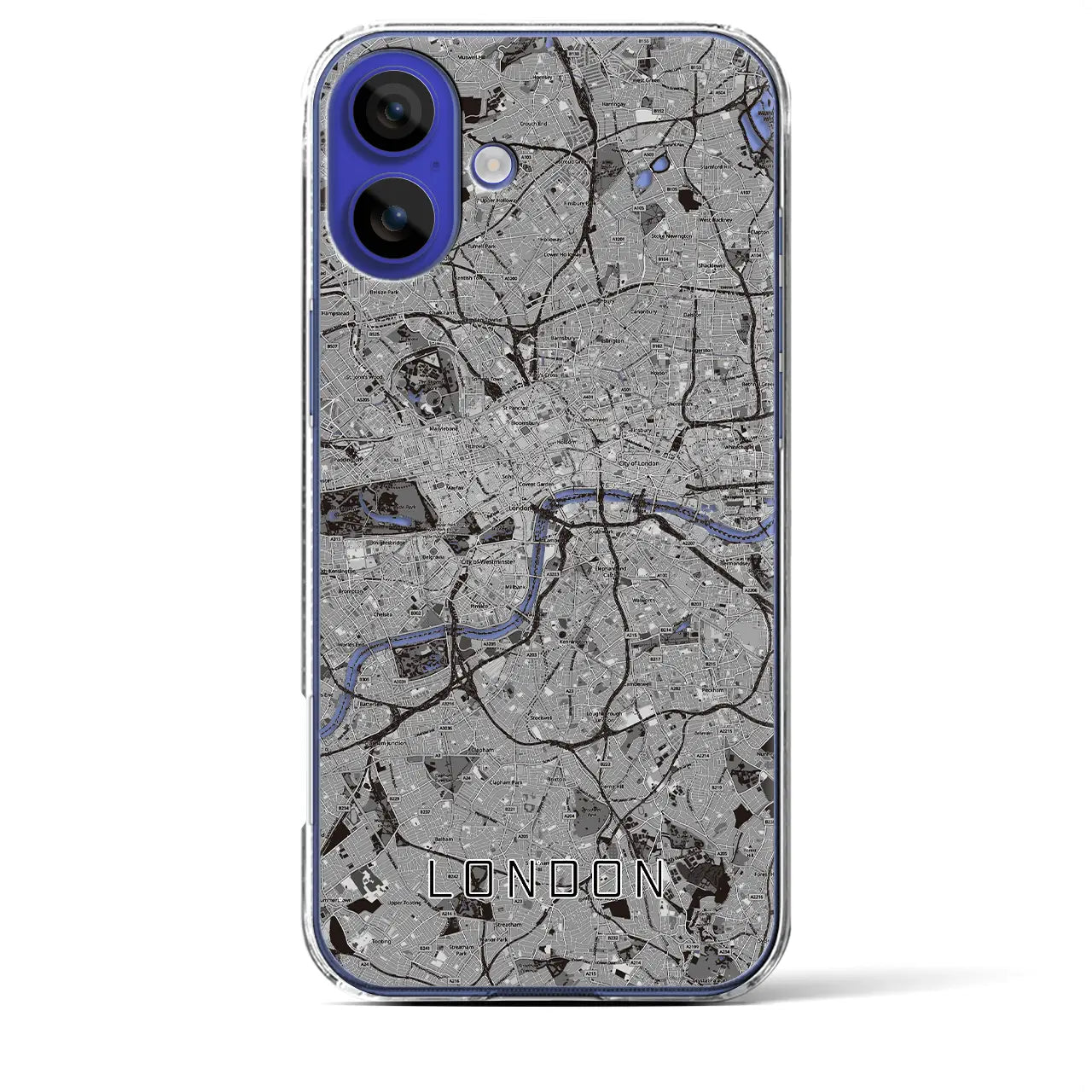 【ロンドン(イギリス)】地図柄iPhoneケース(クリアタイプ)