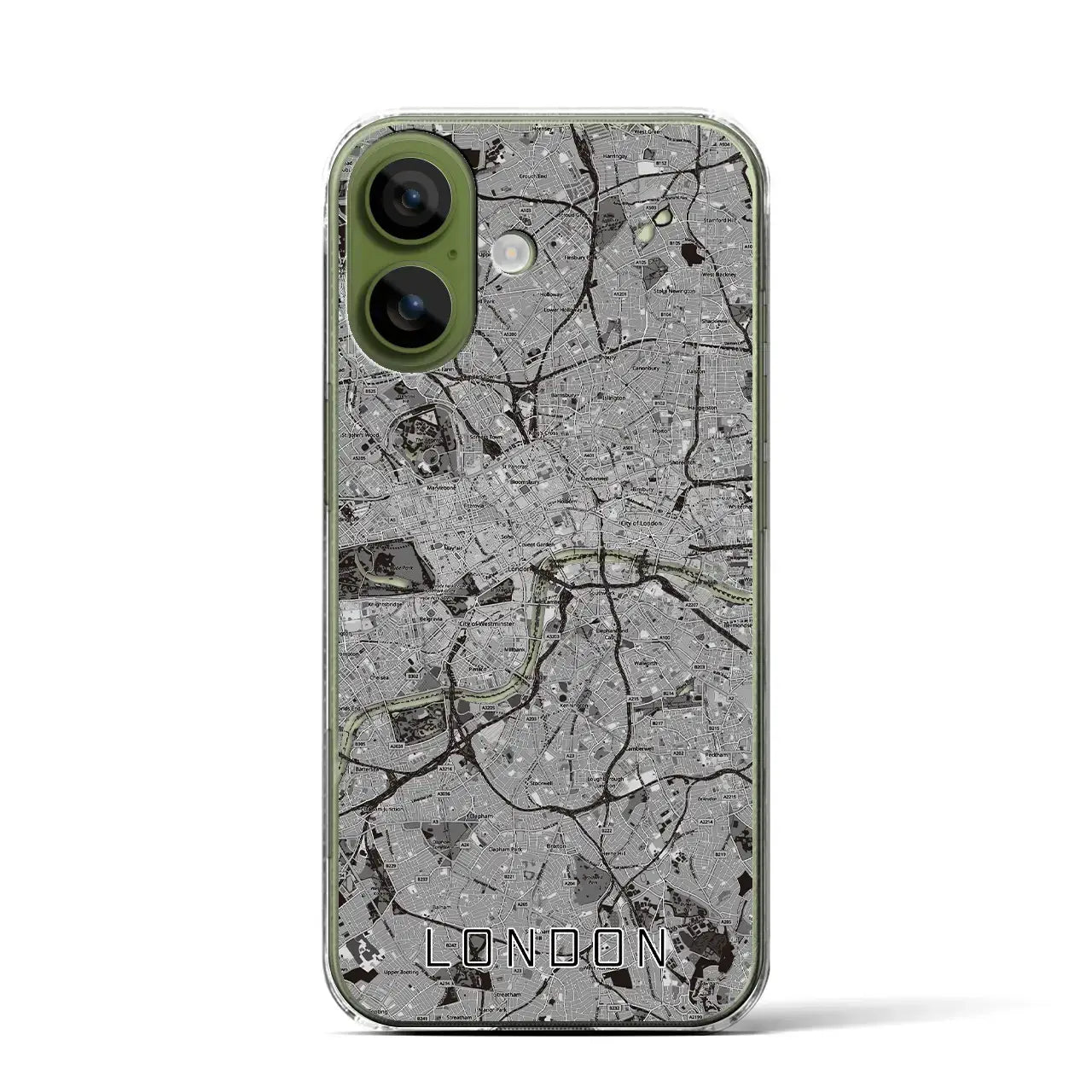 【ロンドン(イギリス)】地図柄iPhoneケース(クリアタイプ)