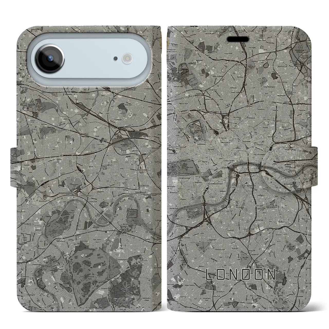 【ロンドン(イギリス)】地図柄iPhoneケース(手帳タイプ)