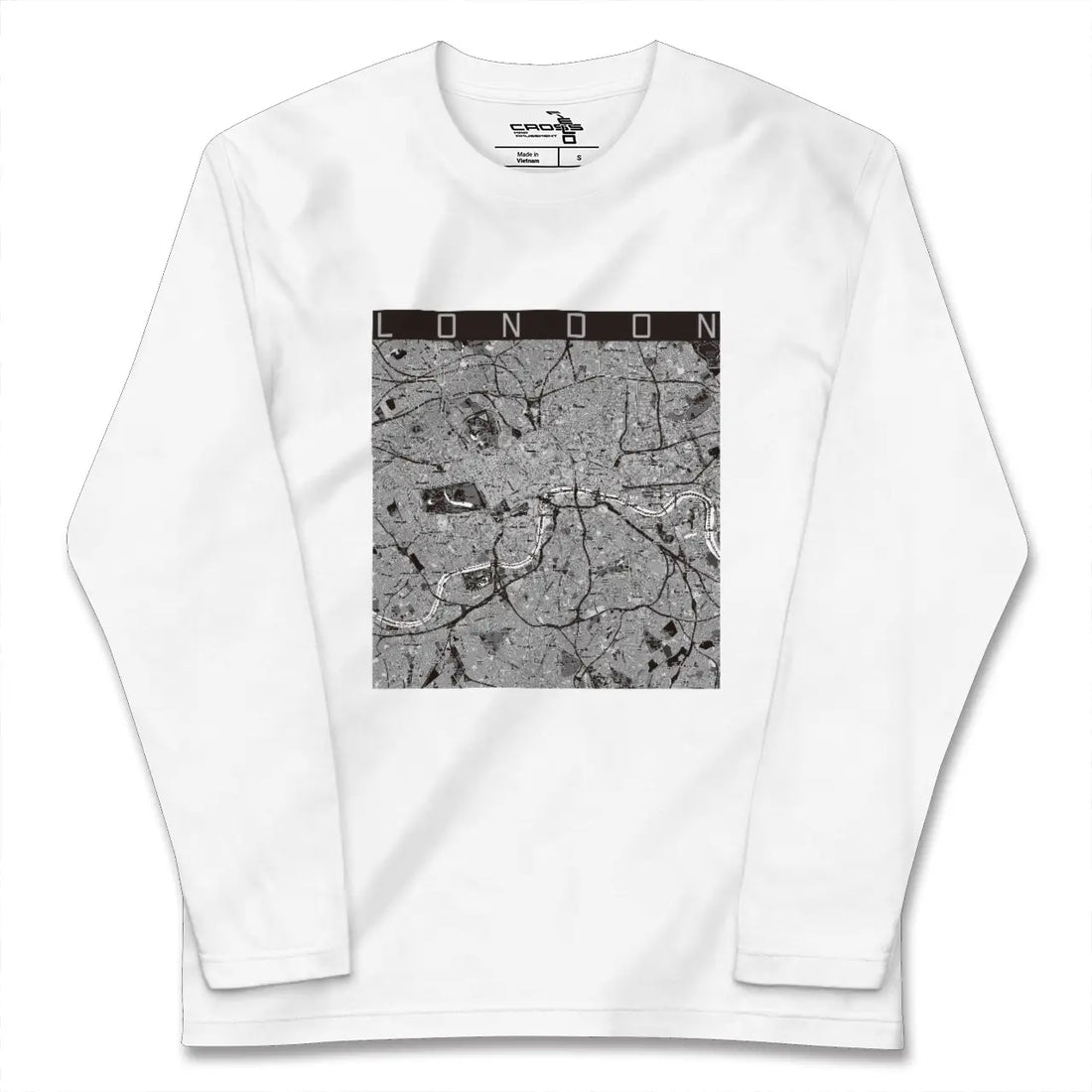 【ロンドン(イギリス)】地図柄ロングスリーブTシャツ