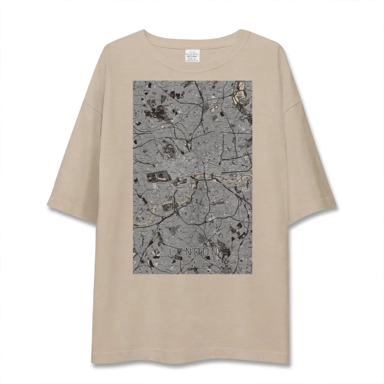 【ロンドン(イギリス)】地図柄ビッグシルエットTシャツ