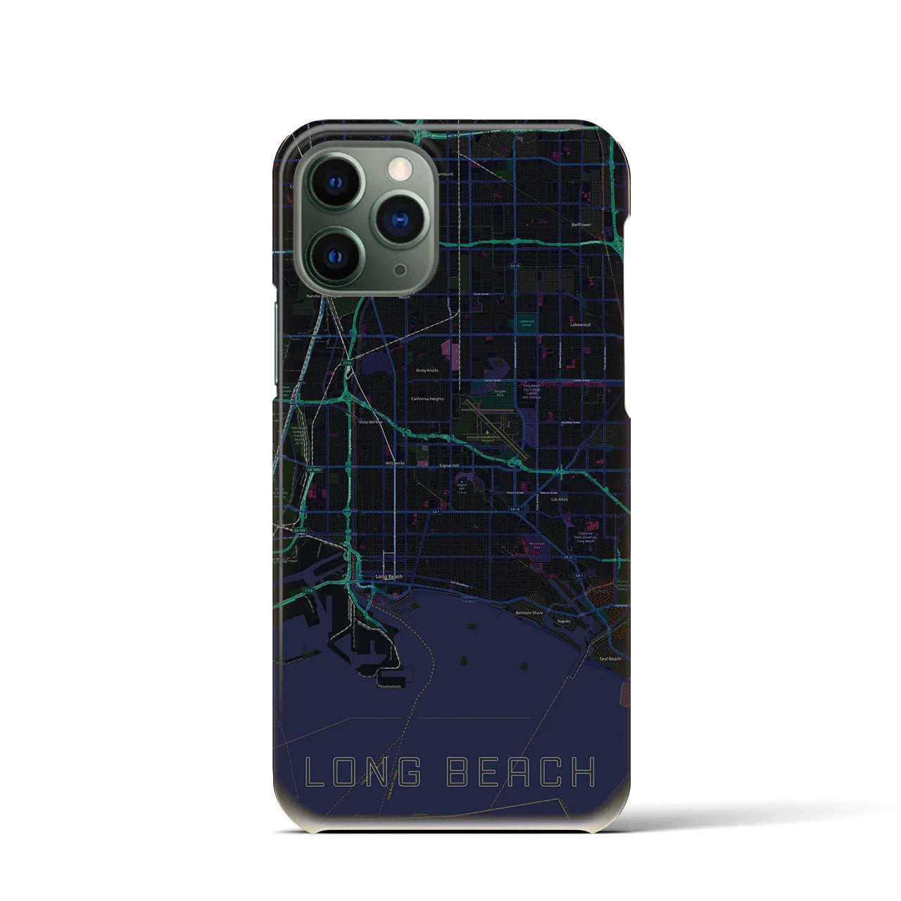 【ロングビーチ(アメリカ)】地図柄iPhoneケース(バックカバータイプ)