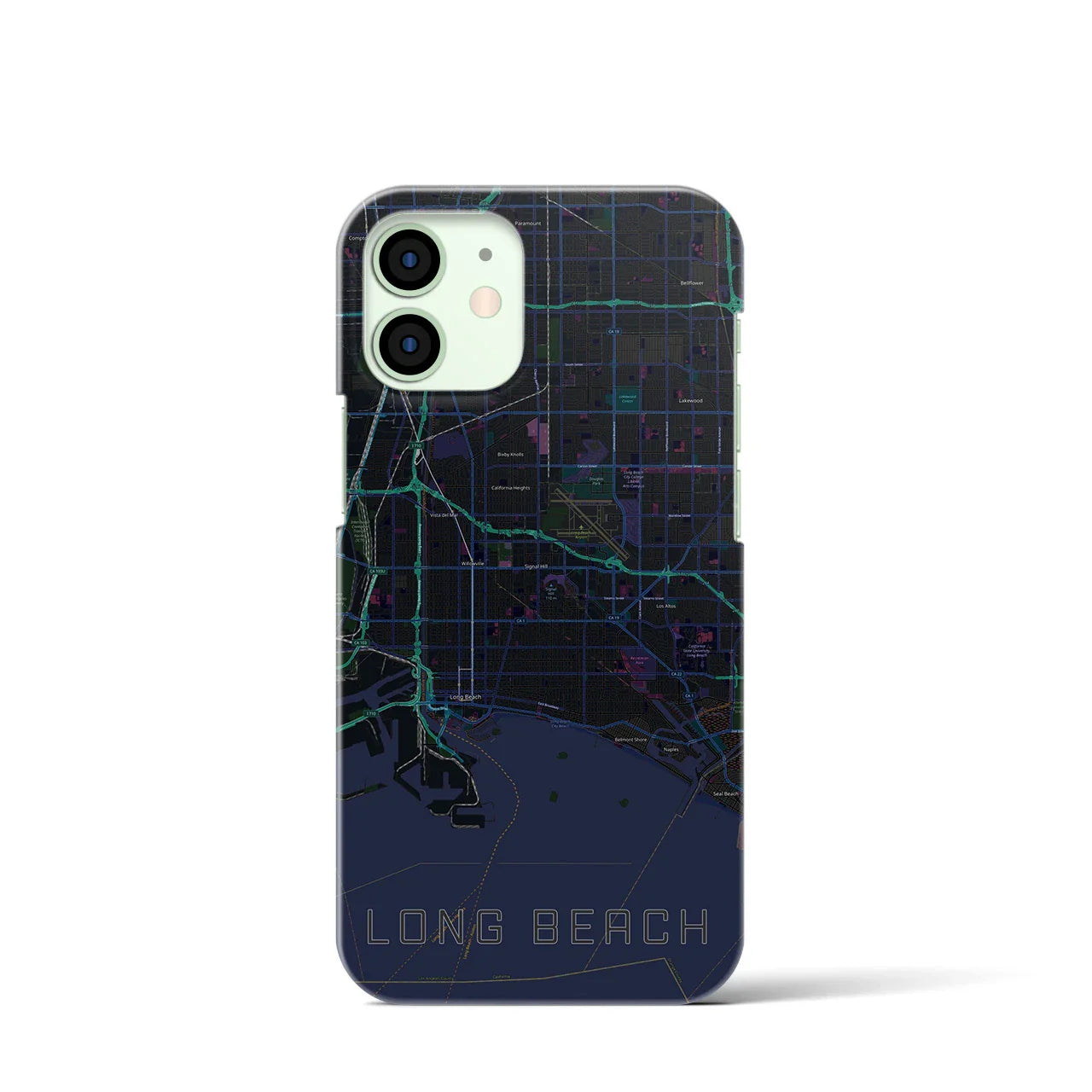 【ロングビーチ(アメリカ)】地図柄iPhoneケース(バックカバータイプ)