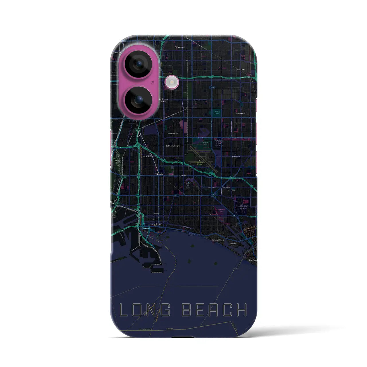 【ロングビーチ(アメリカ)】地図柄iPhoneケース(バックカバータイプ)