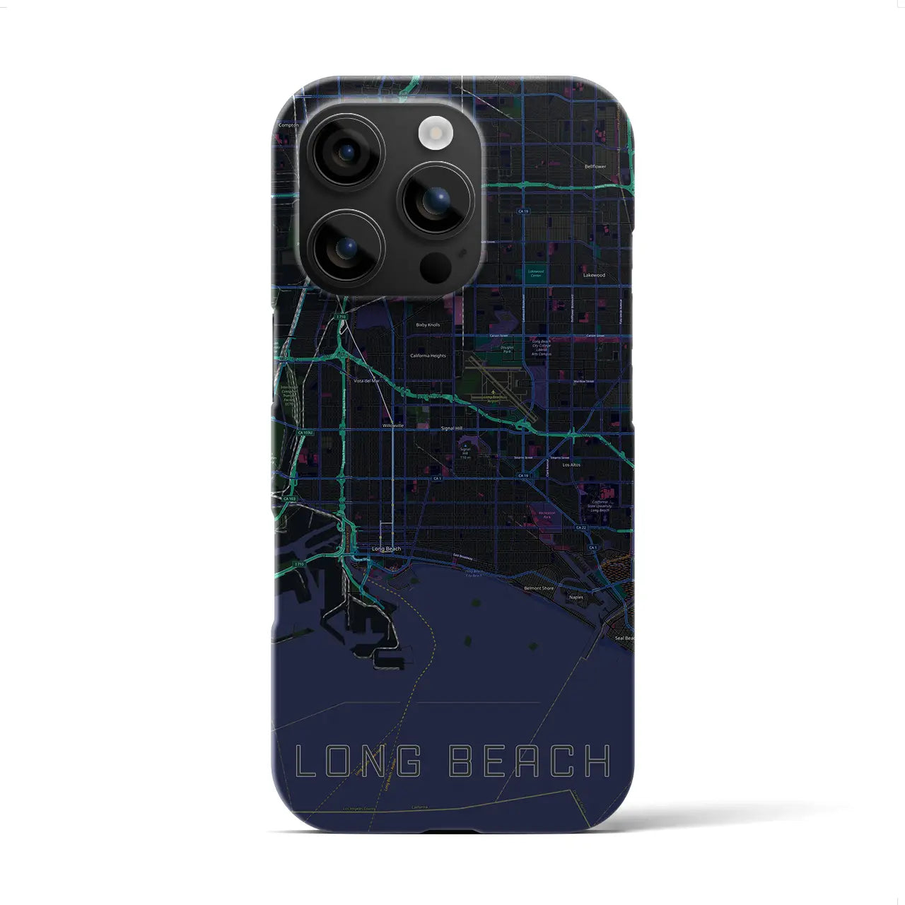【ロングビーチ(アメリカ)】地図柄iPhoneケース(バックカバータイプ)