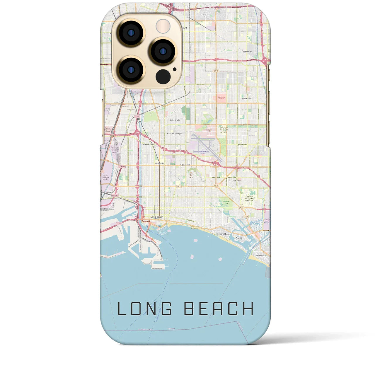 【ロングビーチ(アメリカ)】地図柄iPhoneケース(バックカバータイプ)