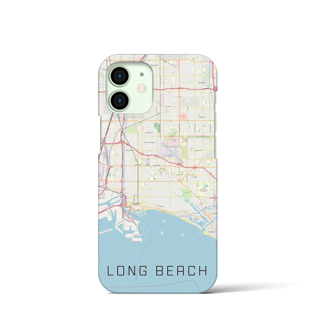 【ロングビーチ(アメリカ)】地図柄iPhoneケース(バックカバータイプ)
