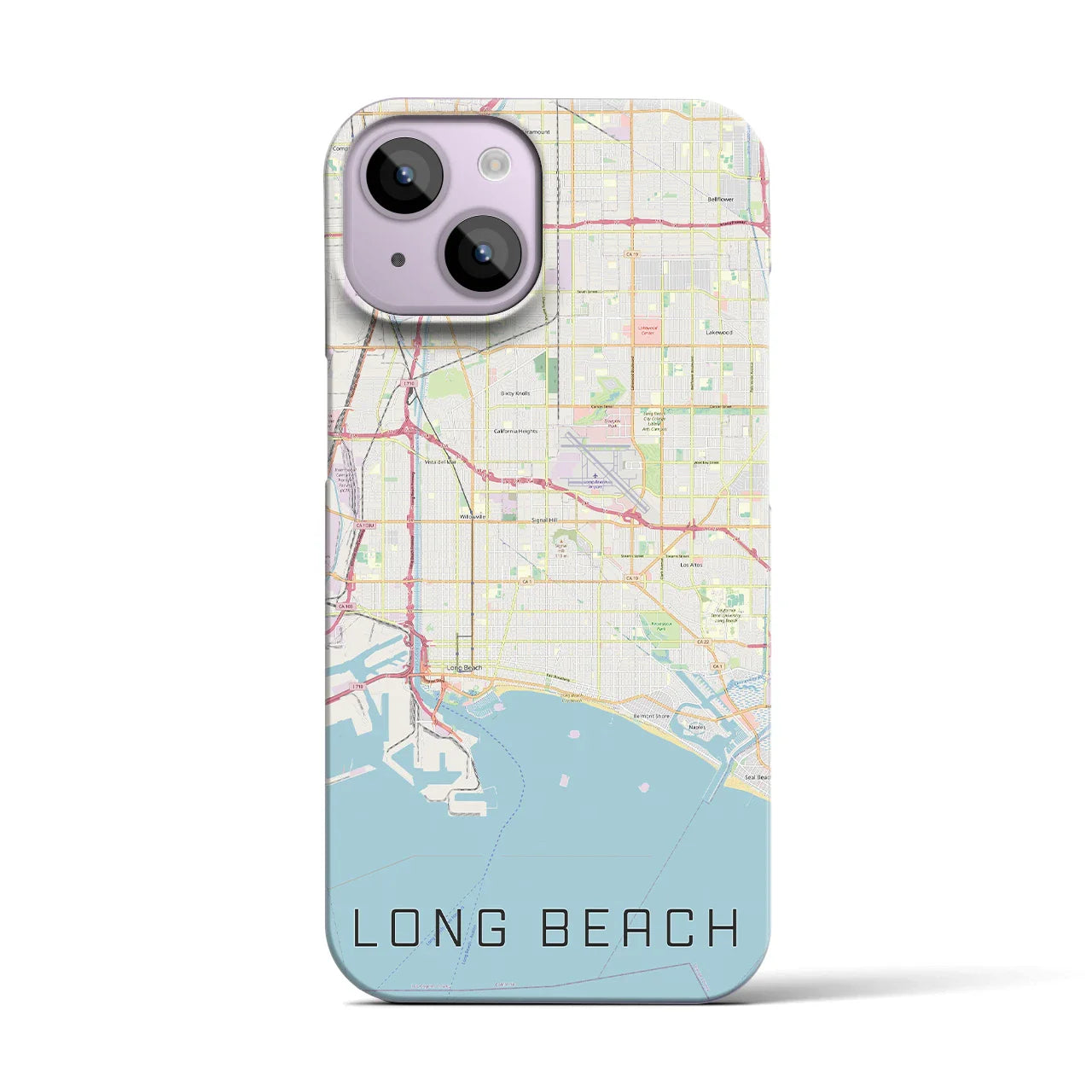 【ロングビーチ(アメリカ)】地図柄iPhoneケース(バックカバータイプ)