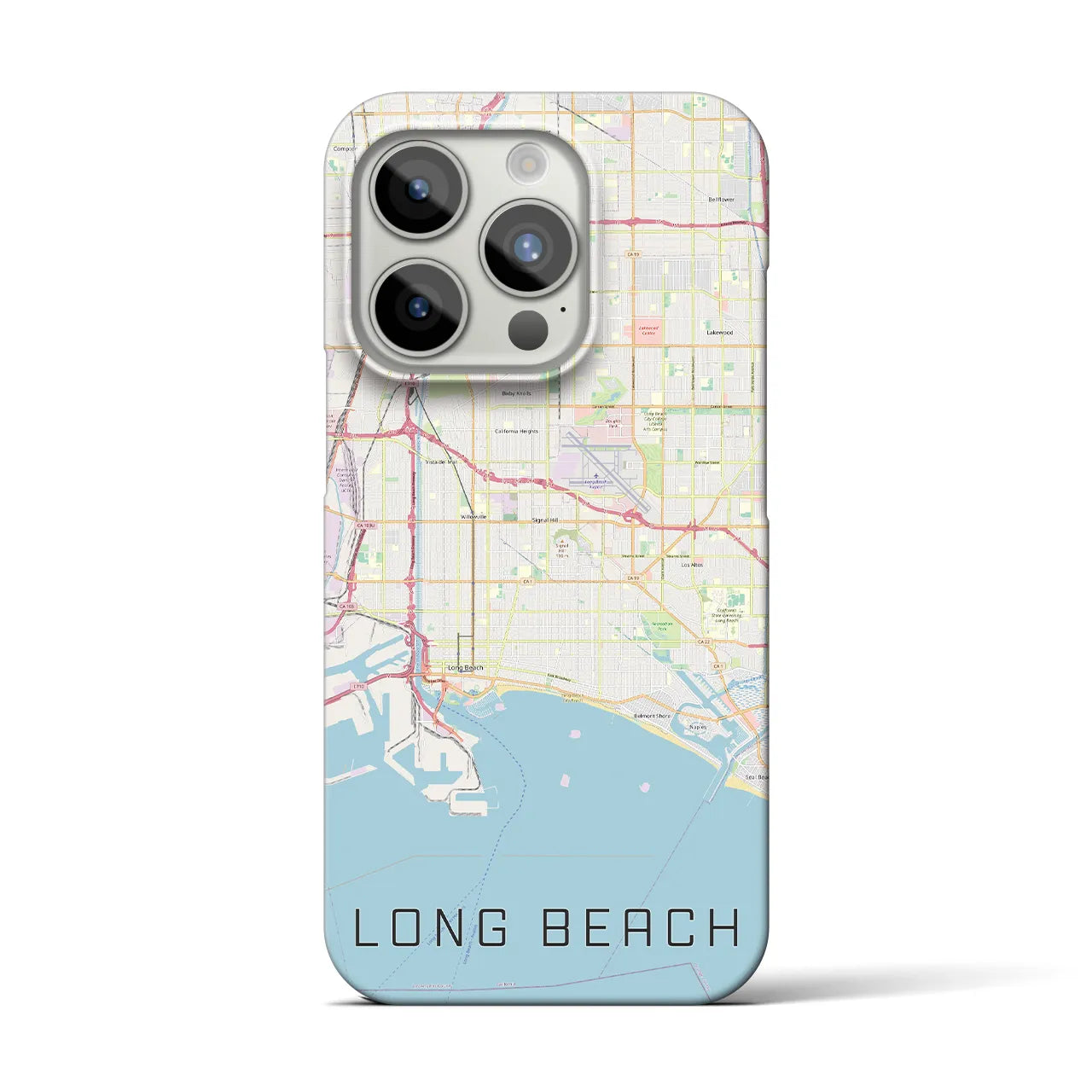 【ロングビーチ(アメリカ)】地図柄iPhoneケース(バックカバータイプ)