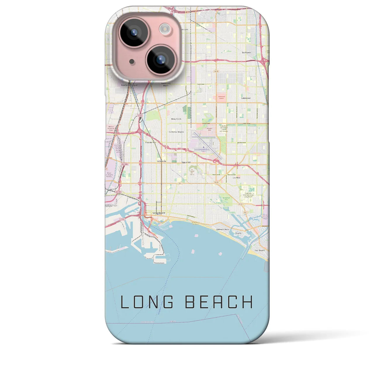 【ロングビーチ(アメリカ)】地図柄iPhoneケース(バックカバータイプ)