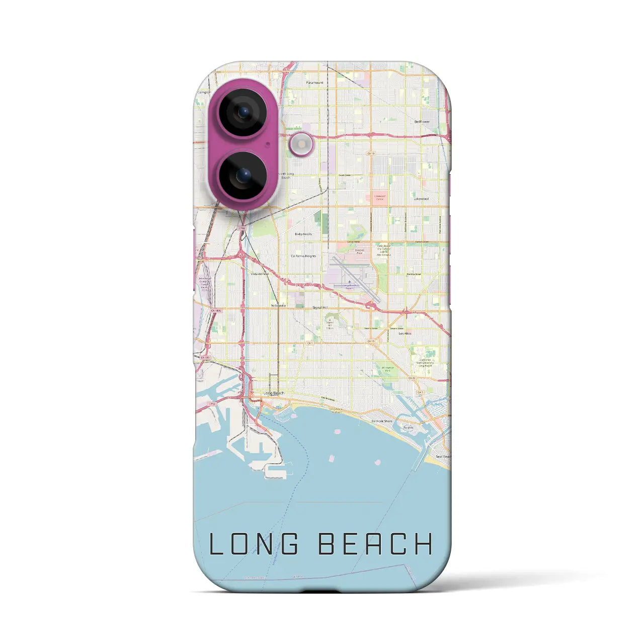 【ロングビーチ(アメリカ)】地図柄iPhoneケース(バックカバータイプ)