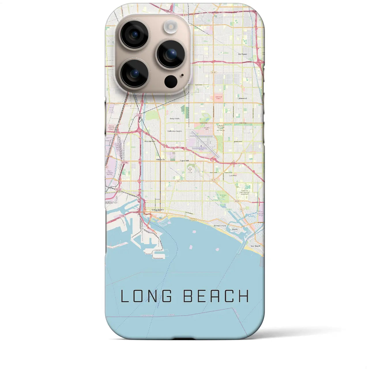 【ロングビーチ(アメリカ)】地図柄iPhoneケース(バックカバータイプ)