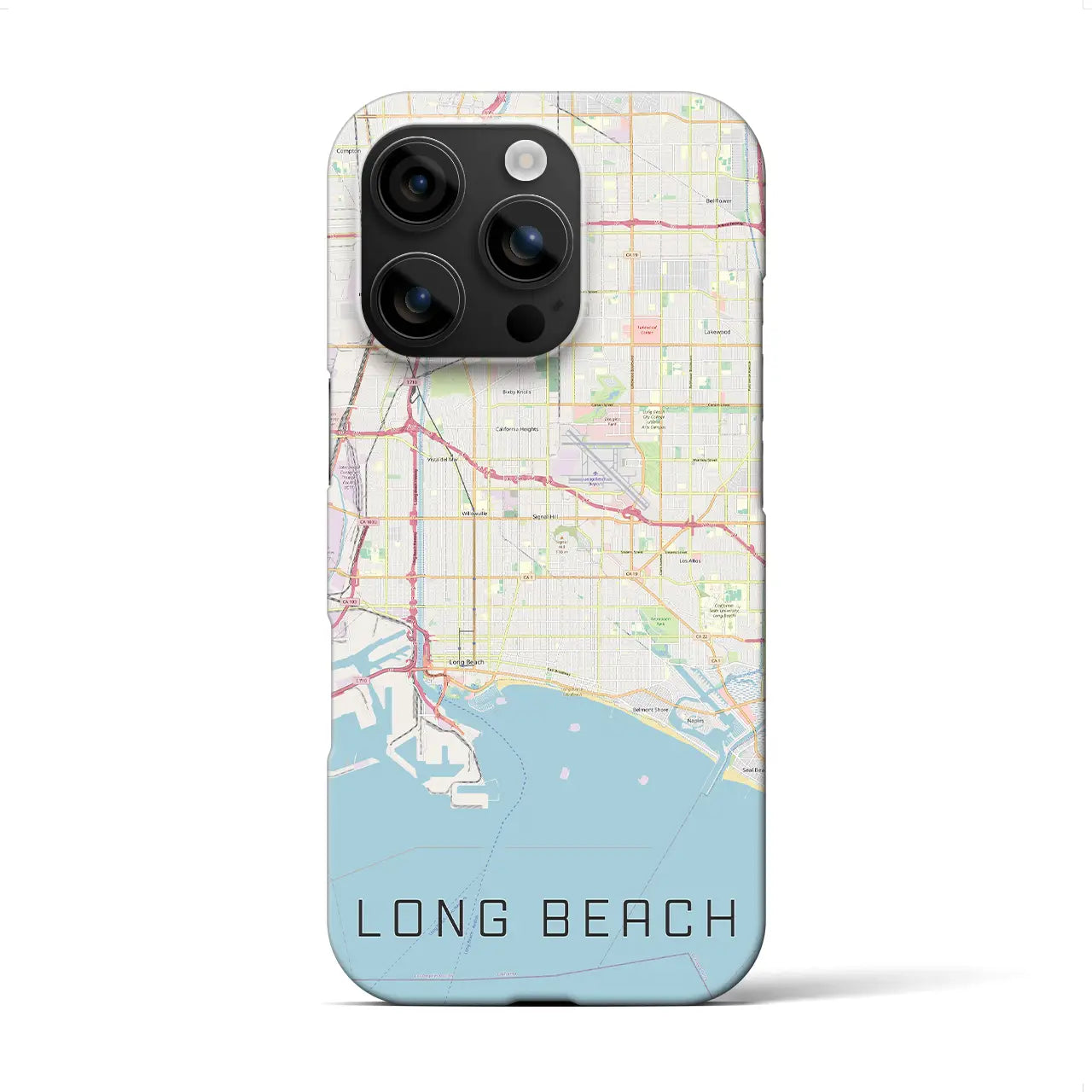 【ロングビーチ(アメリカ)】地図柄iPhoneケース(バックカバータイプ)