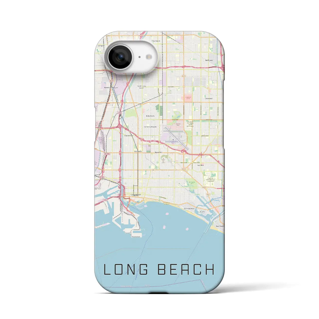 【ロングビーチ(アメリカ)】地図柄iPhoneケース(バックカバータイプ)