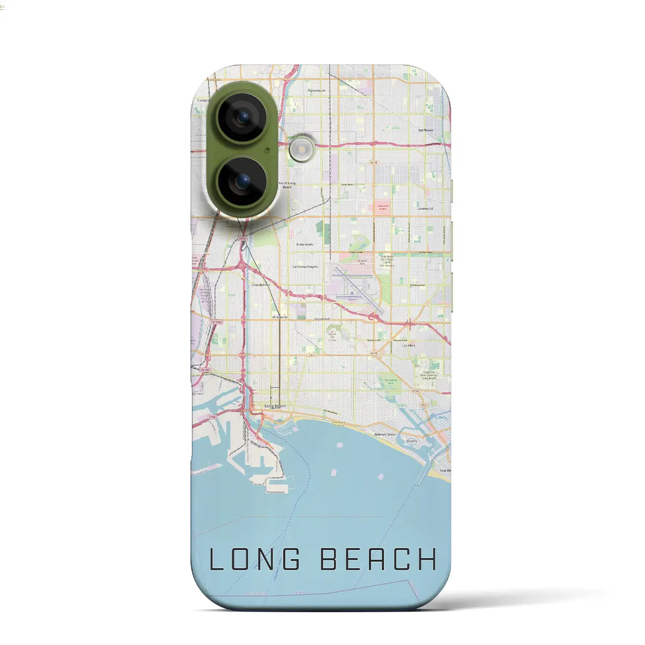 【ロングビーチ(アメリカ)】地図柄iPhoneケース(バックカバータイプ)