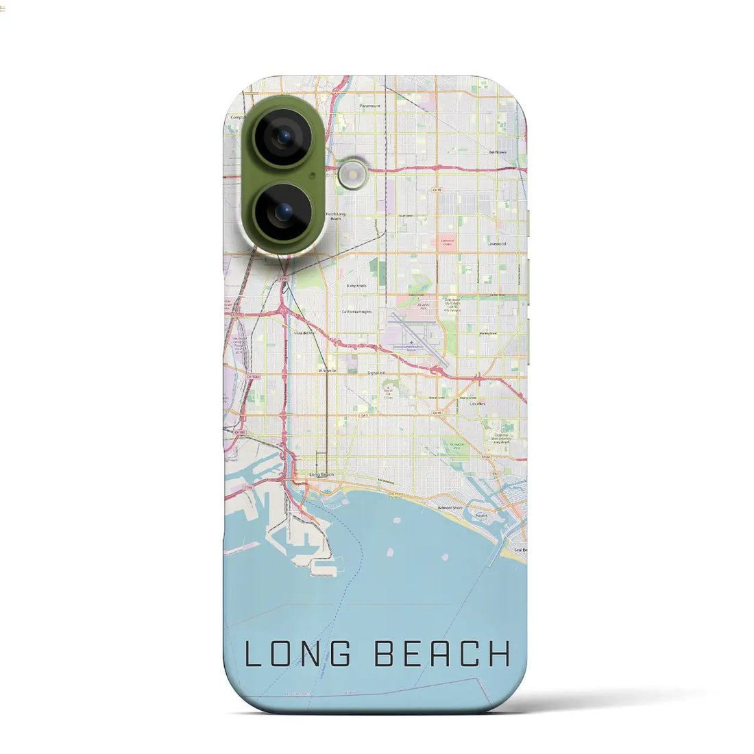 【ロングビーチ(アメリカ)】地図柄iPhoneケース(バックカバータイプ)ナチュラル・iPhone 17 Pro Max 用