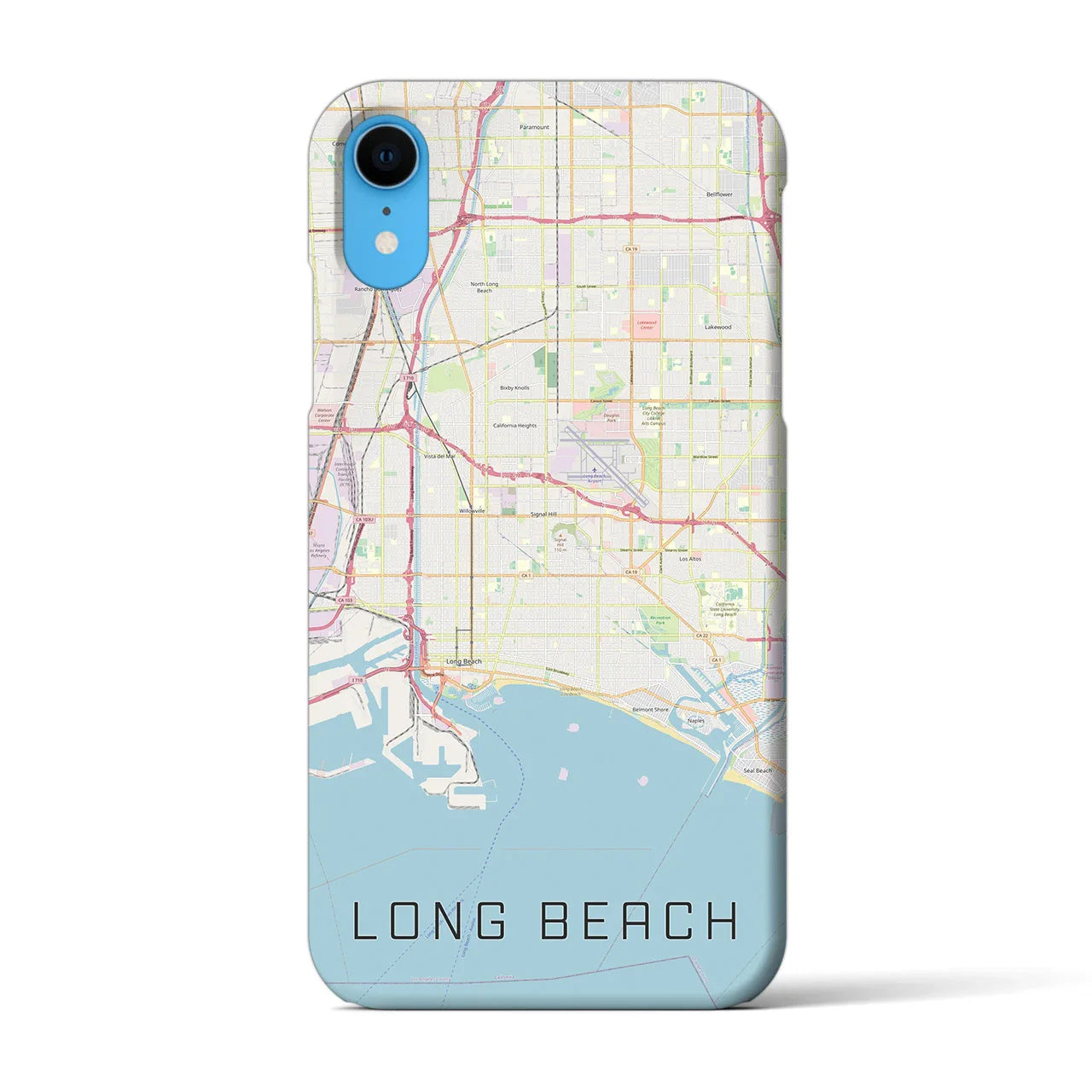 【ロングビーチ(アメリカ)】地図柄iPhoneケース(バックカバータイプ)