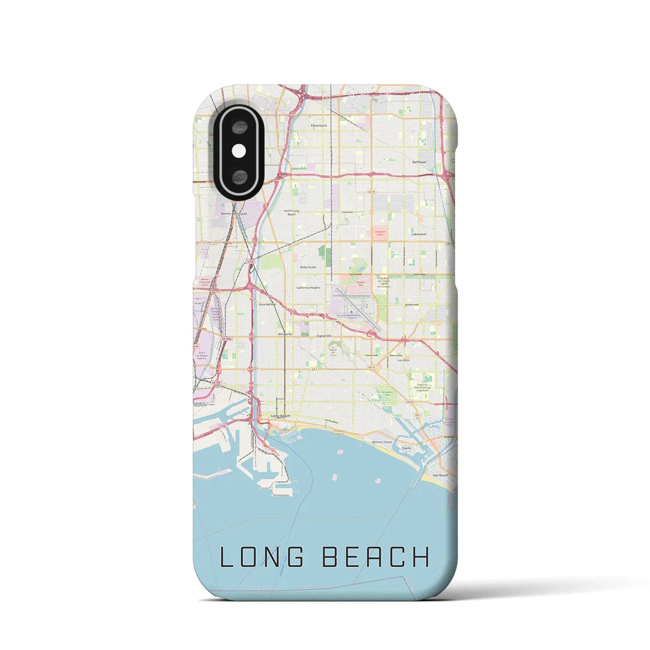 【ロングビーチ(アメリカ)】地図柄iPhoneケース(バックカバータイプ)